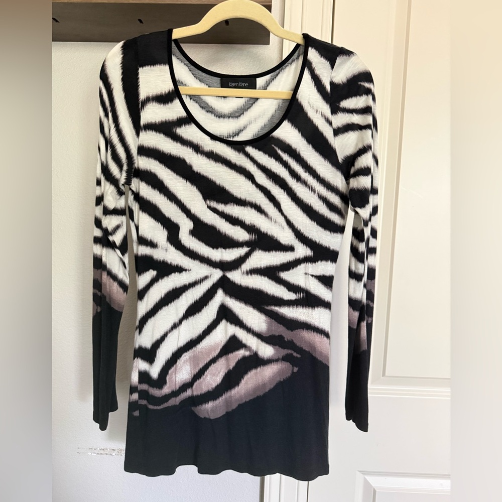 Karen Kane Zebra Print Long Sleeve Top